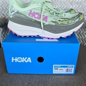 Hoka Women's Light Green and Pink 10B